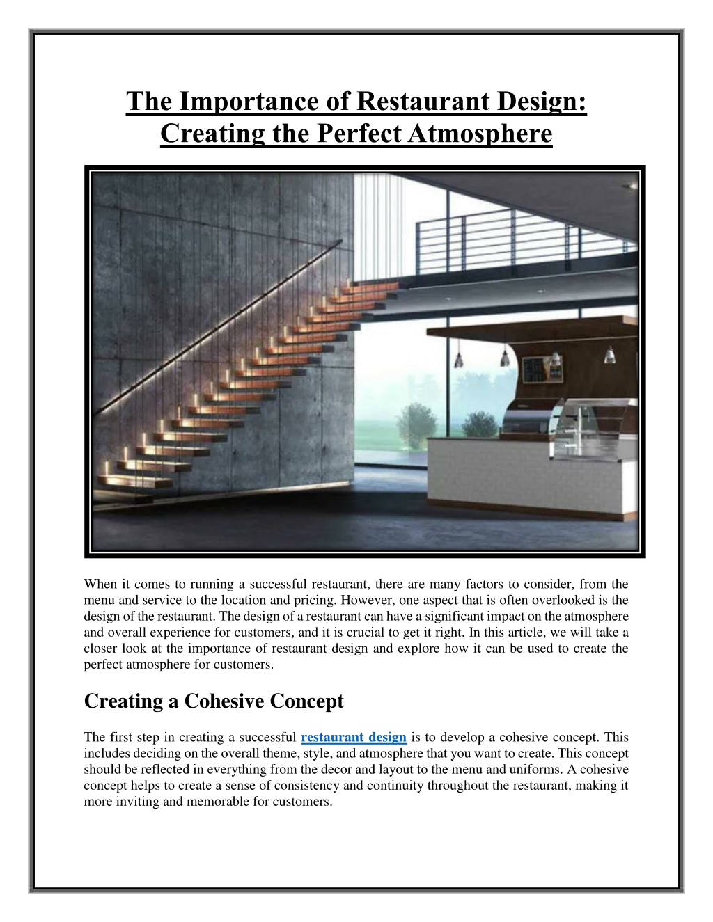 PPT The Importance of Restaurant Design PowerPoint Presentation, free