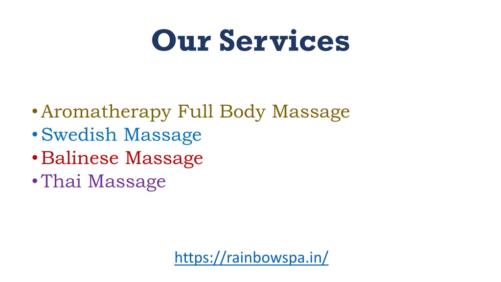 PPT Aromatherapy full body massage Rainbow spa PowerPoint