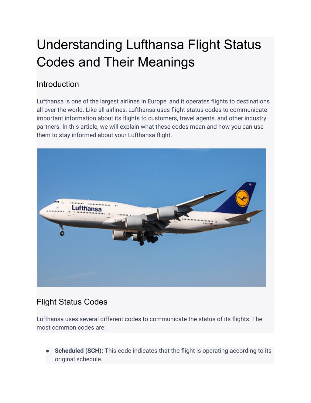 PPT Understanding Lufthansa Flight Status Codes and Their Meanings