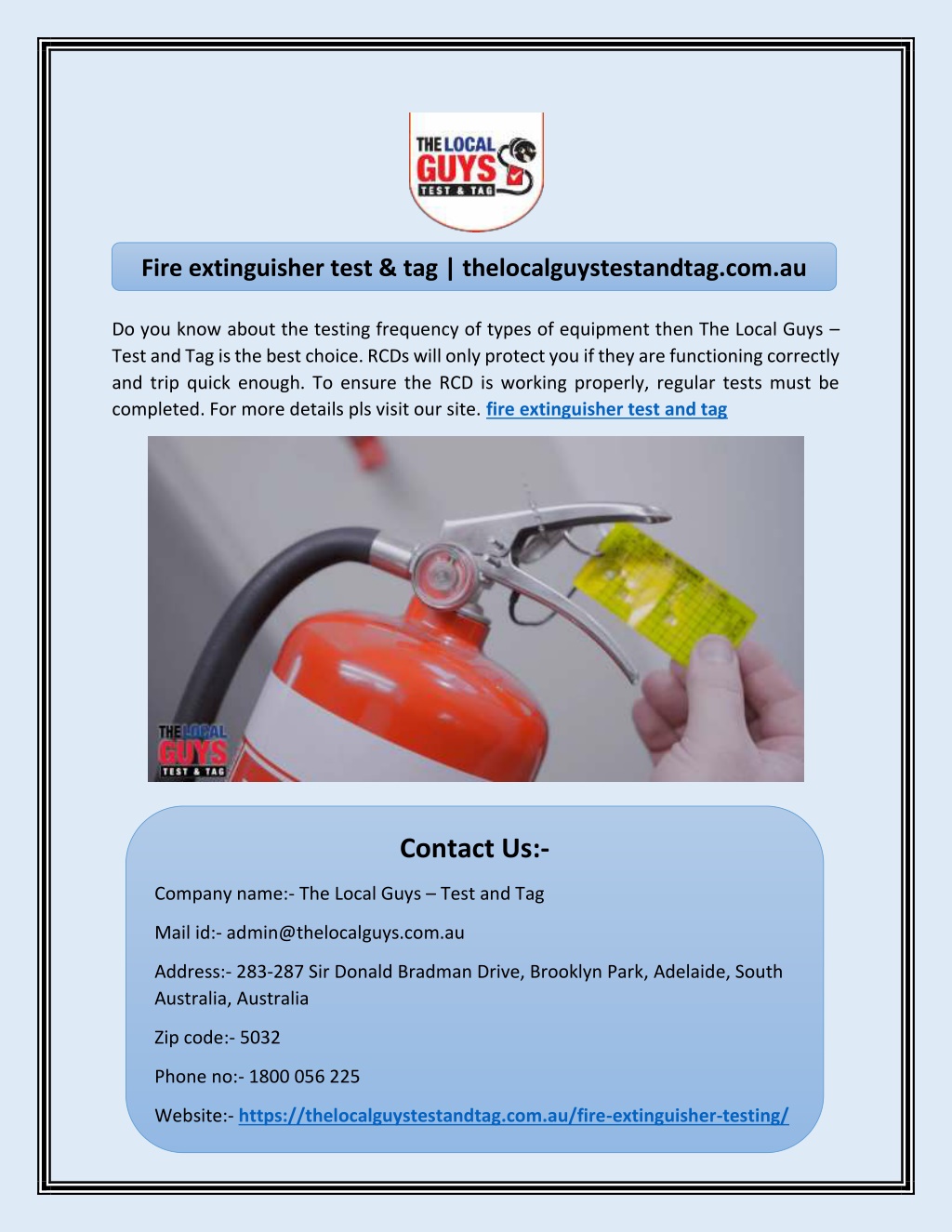 PPT Fire extinguisher test & tag PowerPoint Presentation ID