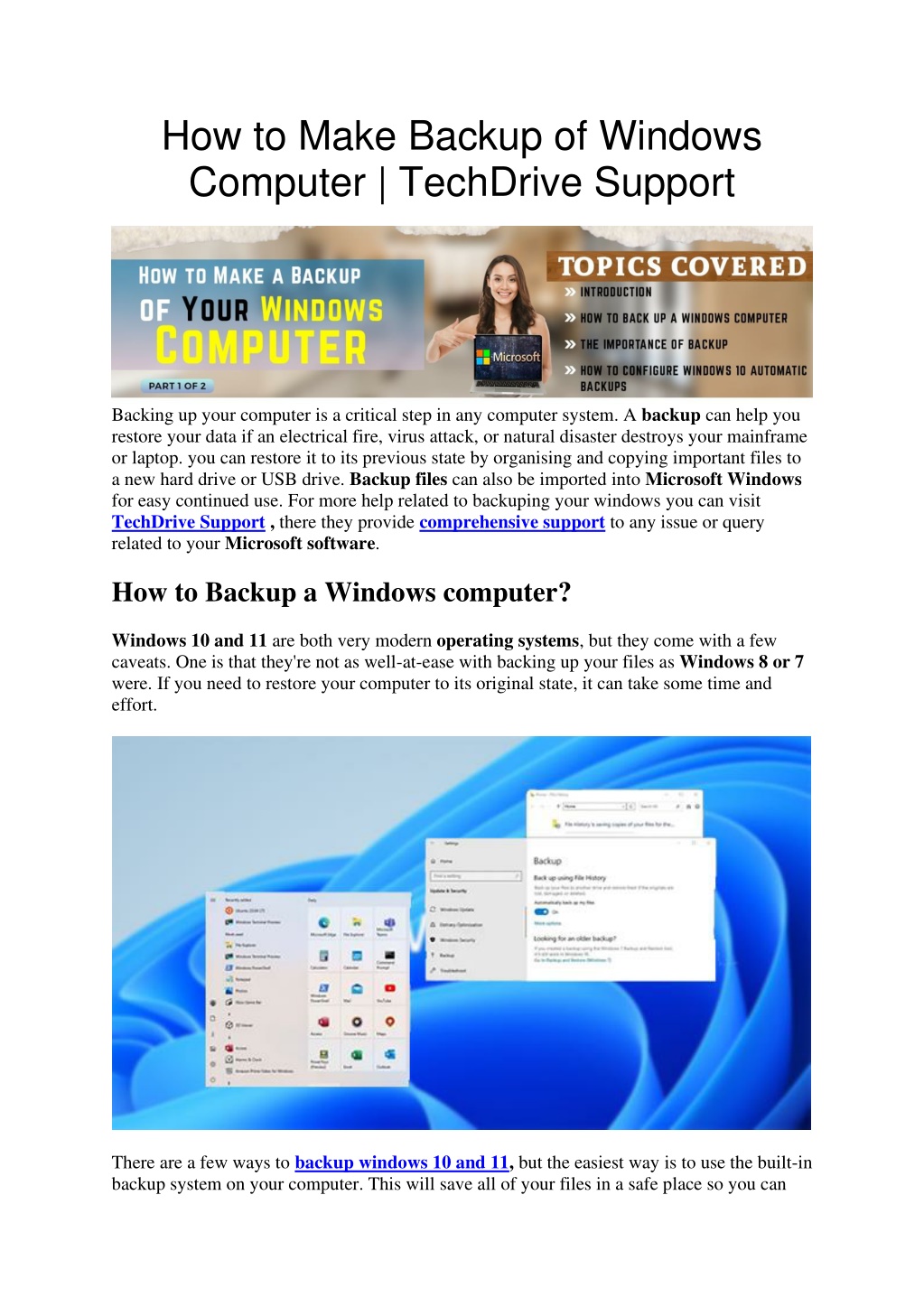 PPT How to Make Backup of Windows Computer TechDrive Support (Part