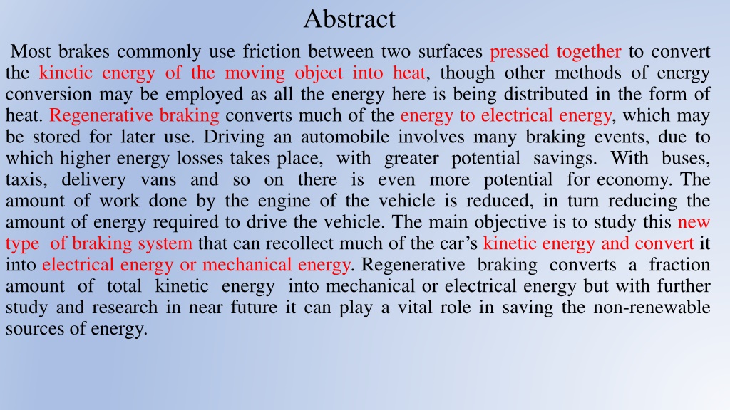 PPT PPT Regenerative Braking Systems (RBS) PowerPoint Presentation
