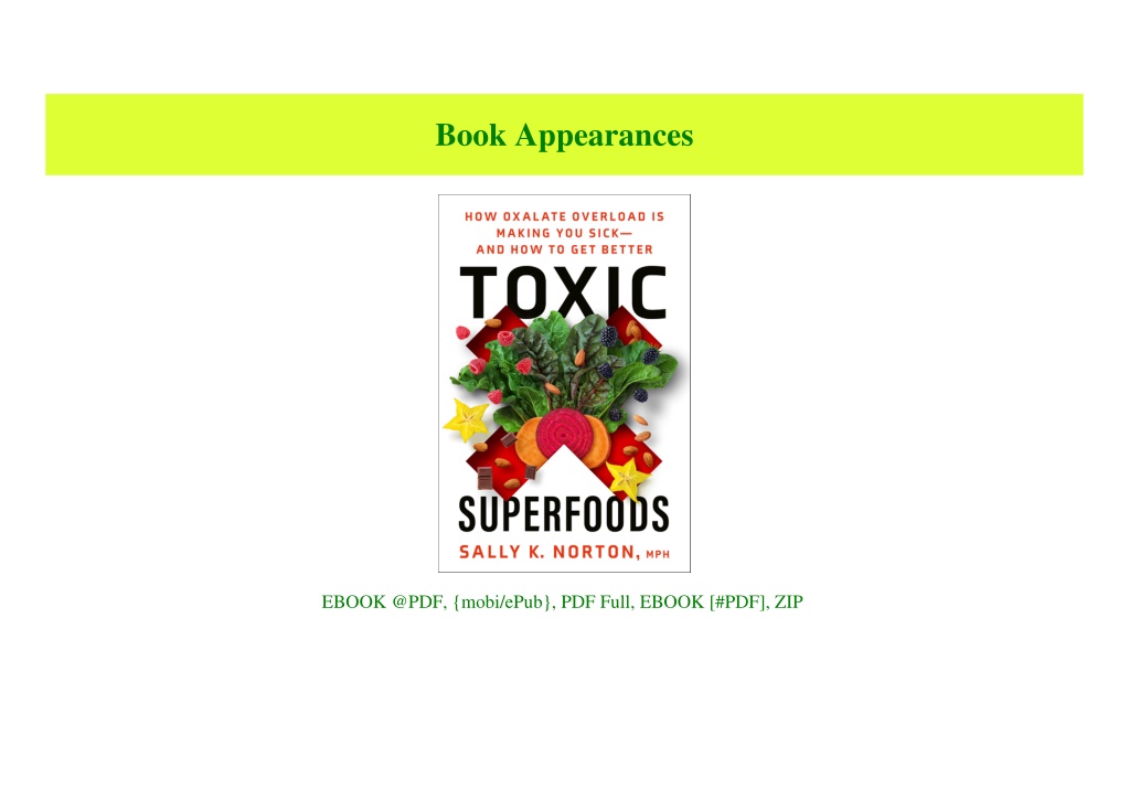 PPT ((Read_[PDF])) Toxic Superfoods How Oxalate Overload Is Making