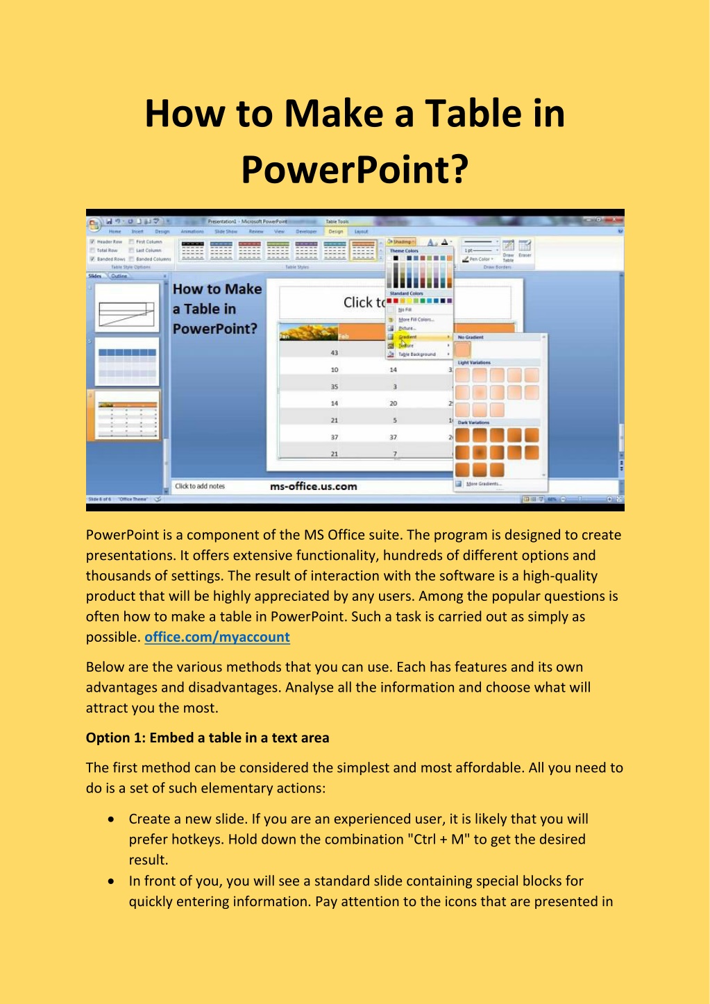 PPT How to Make a Table in PowerPoint? PowerPoint Presentation, free