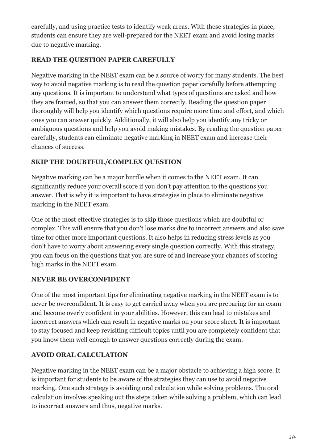 PPT How To Reduce Negative Marking In NEET Exam PowerPoint