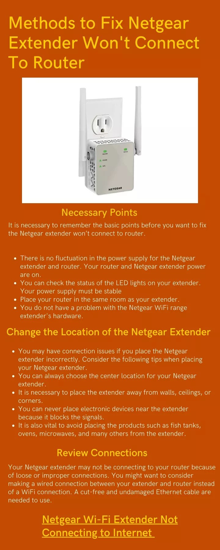 PPT Methods to Fix Netgear Extender Won't Connect To Router