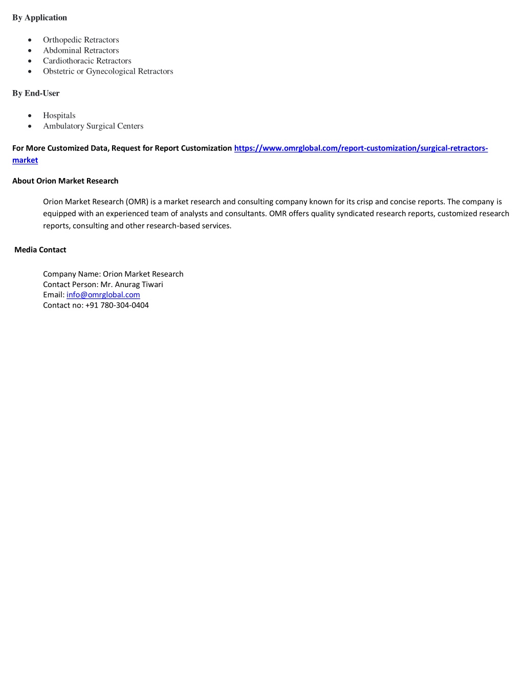 PPT Surgical Retractors Market PowerPoint Presentation, free download