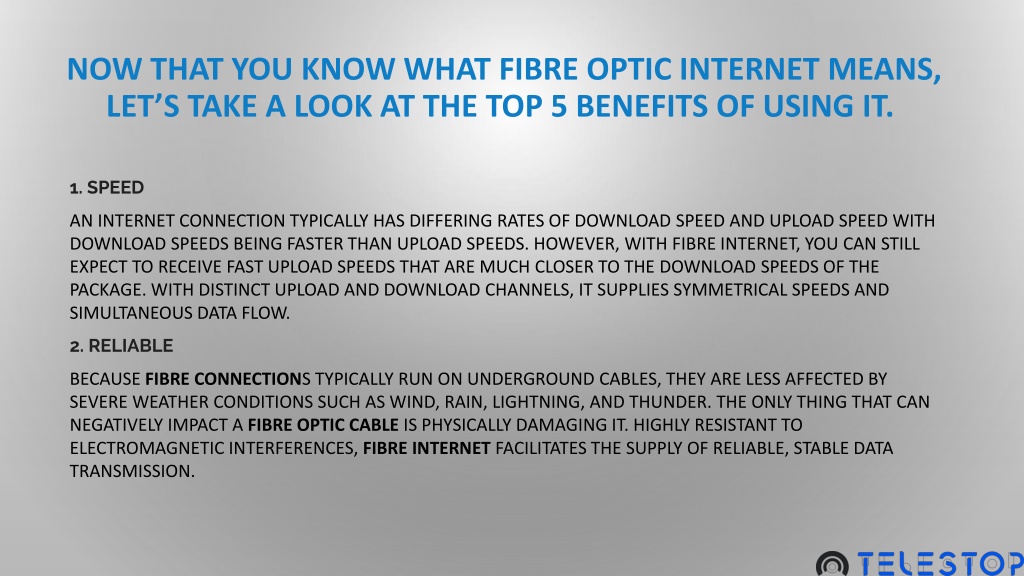 PPT 5 Key Benefits of Using Fibre Optic PowerPoint