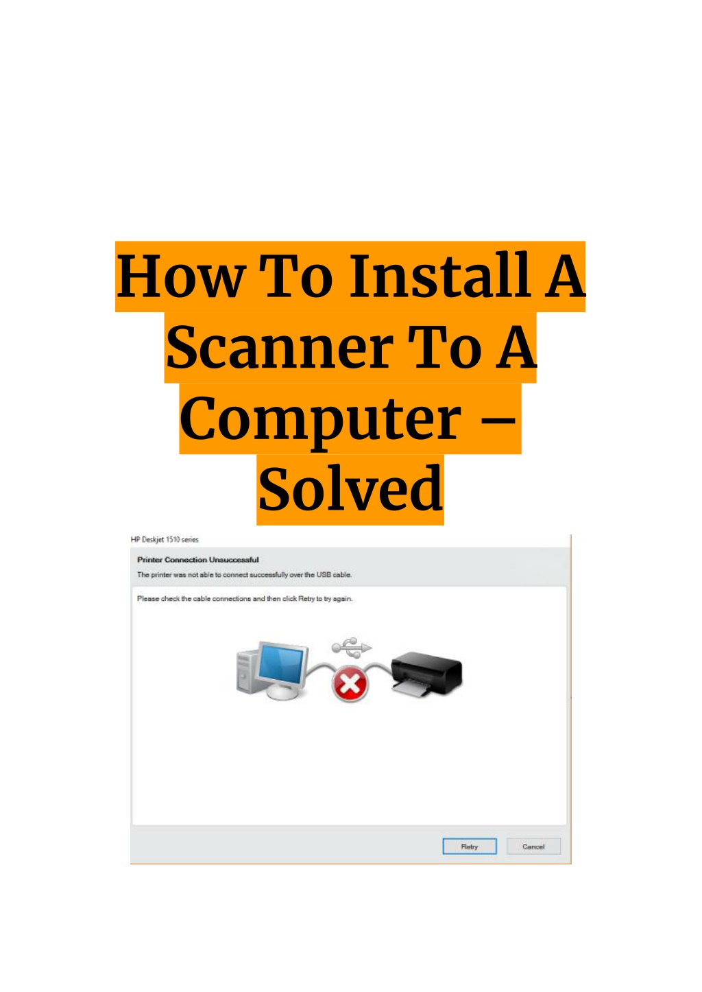 PPT How To Install A Scanner To A Computer Solved PowerPoint