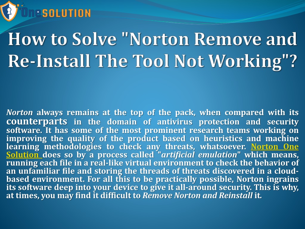 PPT Norton One Solution PowerPoint Presentation, free download ID