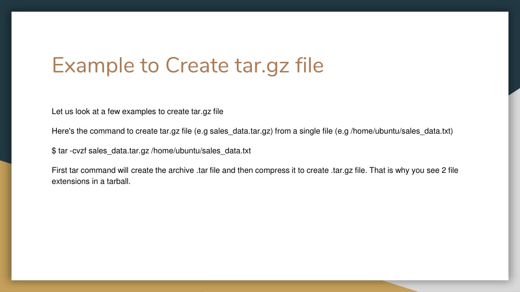 PPT How to Create Tar gz File PowerPoint Presentation, free download