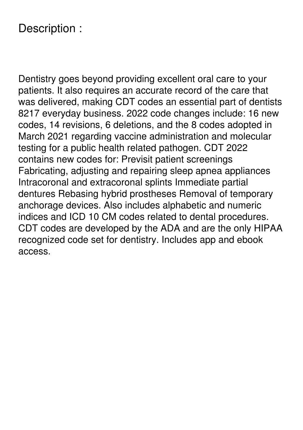 PPT ‹download› book [pdf] CDT 2022 Current Dental Terminology Book and App PowerPoint