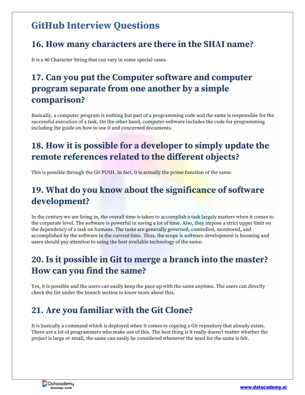 PPT Top 30 GitHub Interview Questions PowerPoint Presentation, free