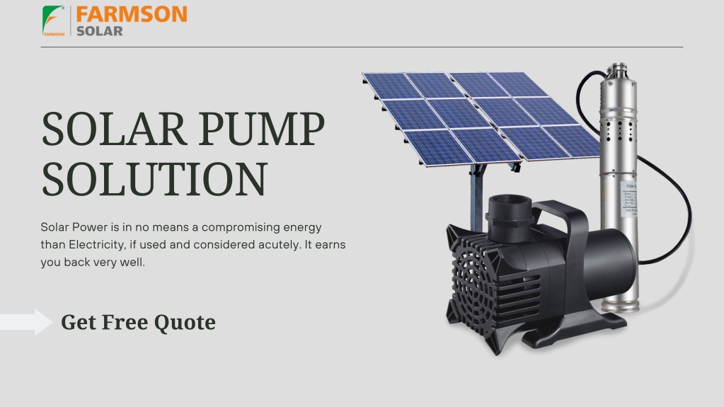 PPT SOLAR PUMP SOLUTION PowerPoint Presentation, free download ID