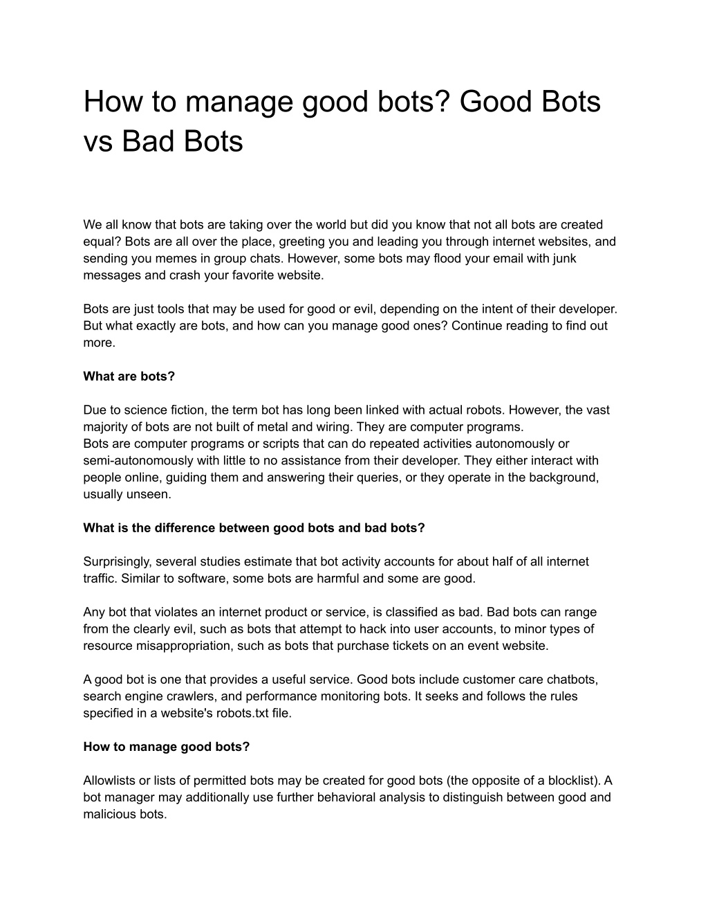 PPT How to manage good bots_ Good Bots vs Bad Bots PowerPoint