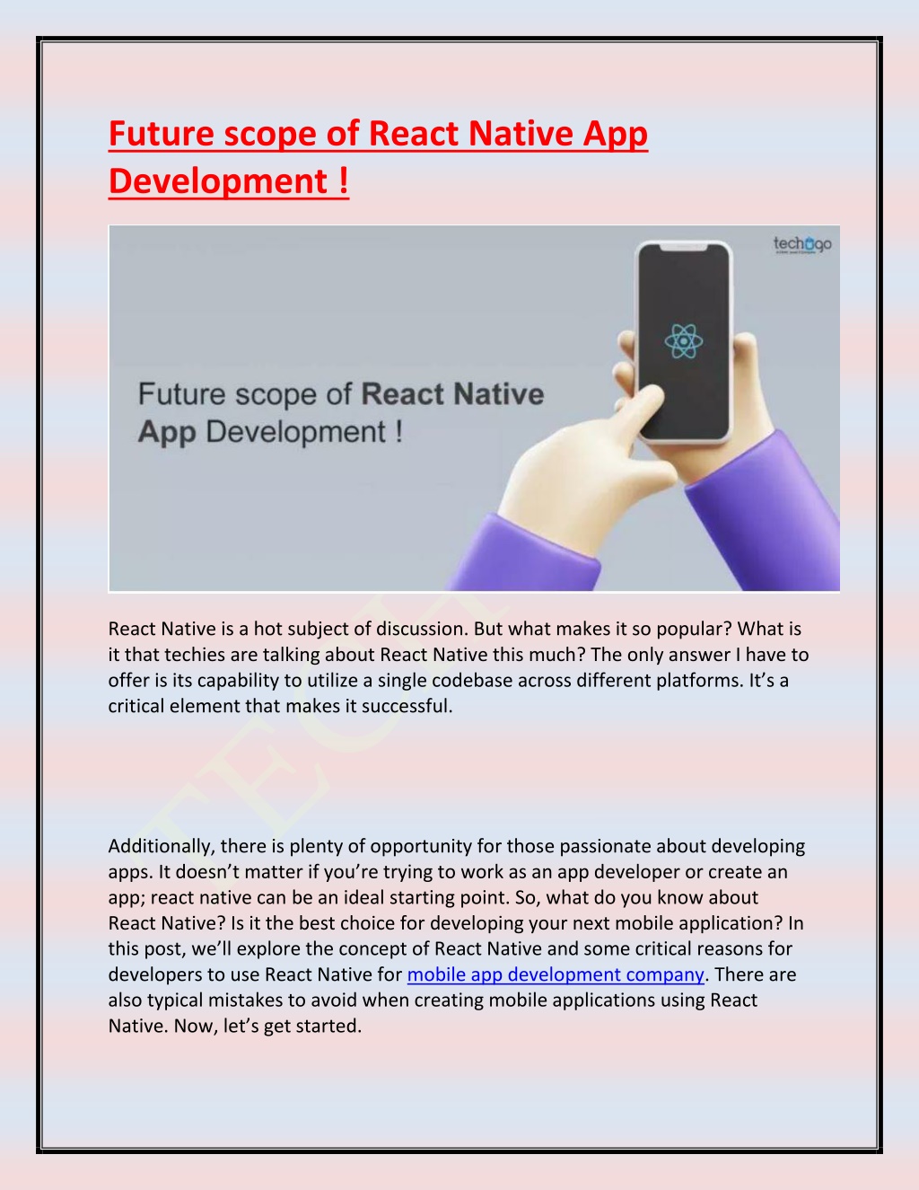 PPT Future scope of React Native App Development ! PowerPoint