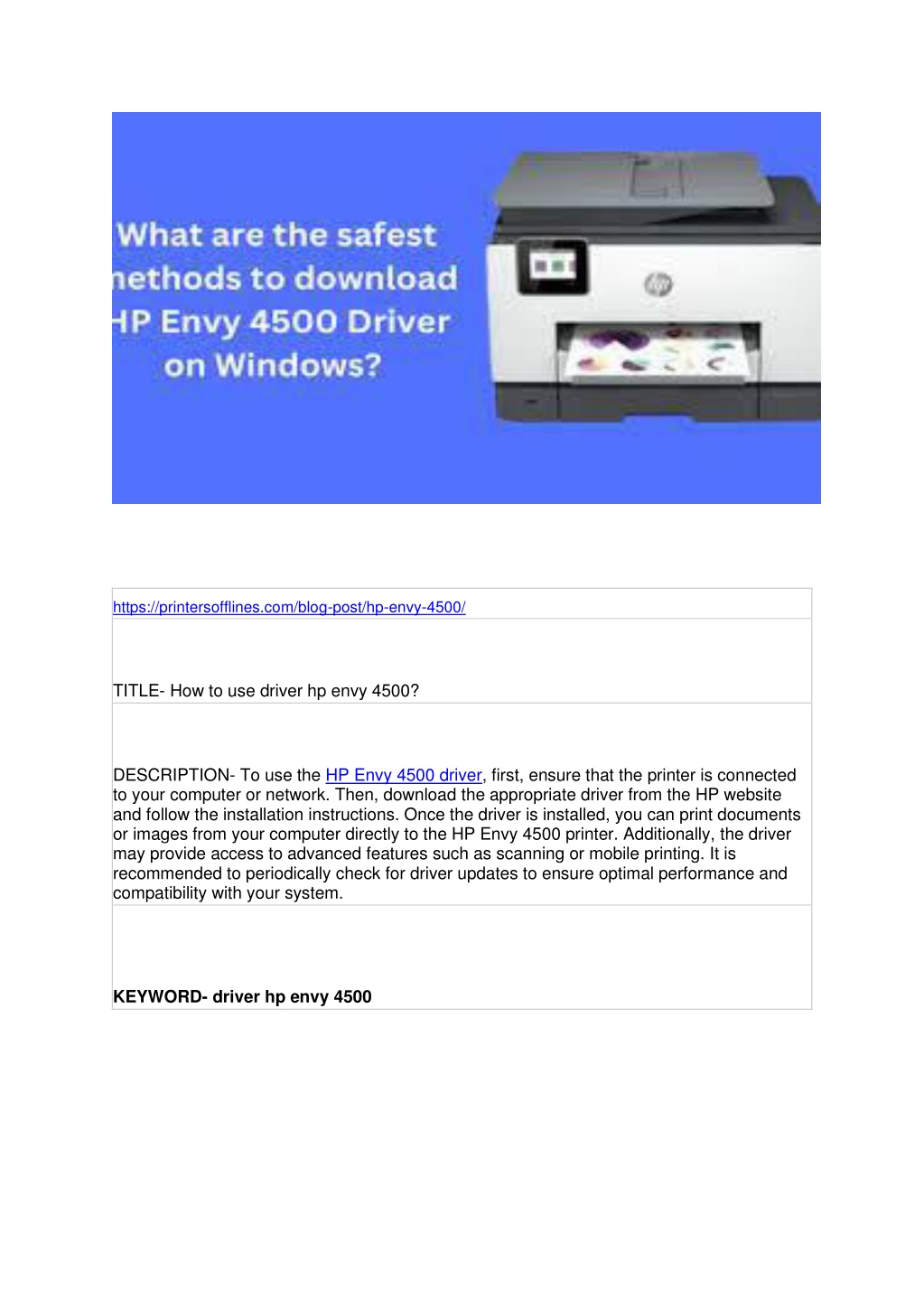 PPT How to use driver hp envy 4500? PowerPoint Presentation, free