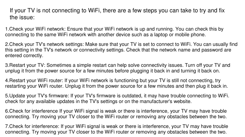 PPT Tv Not Connecting To Wifi How to fix PowerPoint Presentation