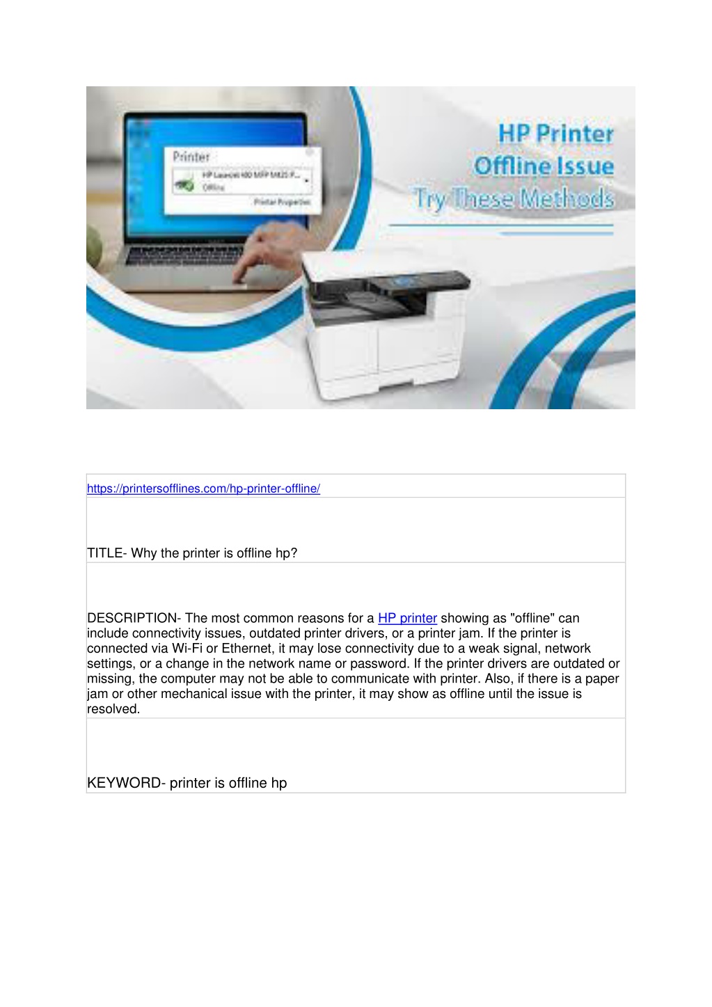 PPT Why the printer is offline hp? PowerPoint Presentation, free