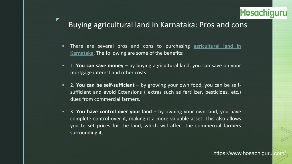 PPT Buy Agriculture Land hosachiguru farms PowerPoint Presentation