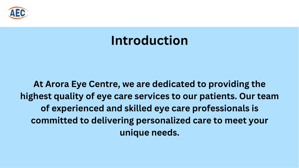 PPT Get the Best Vision Care Possible Advanced Eye Care Center