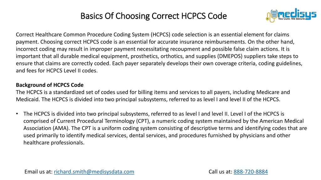 PPT Basics Of Choosing Correct HCPCS Code PowerPoint Presentation