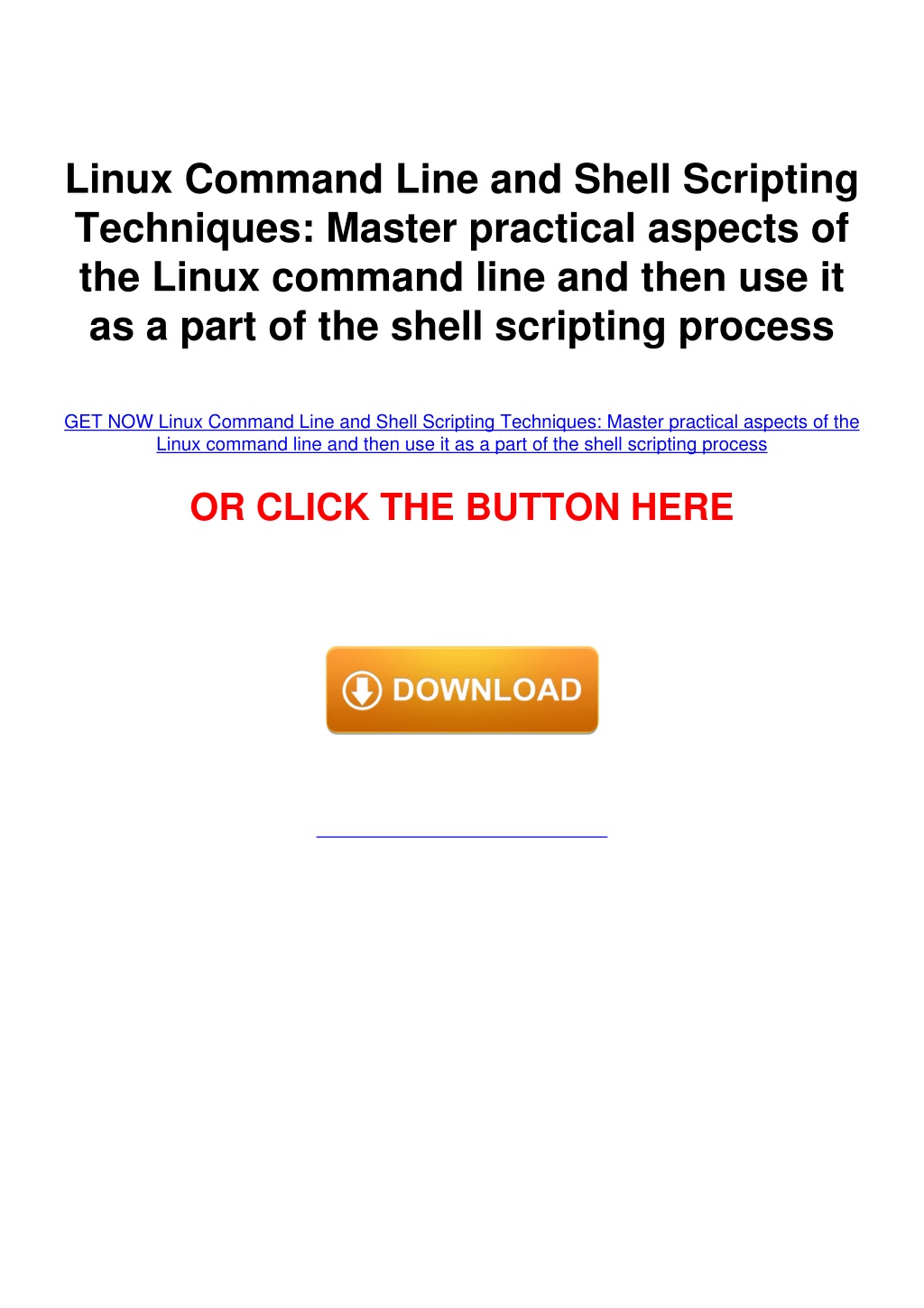 PPT _PDF_ Linux Command Line and Shell Scripting Techniques Master