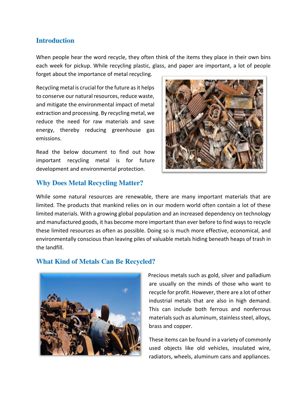 PPT Is Recycling Metal Really Important for the Future? PowerPoint