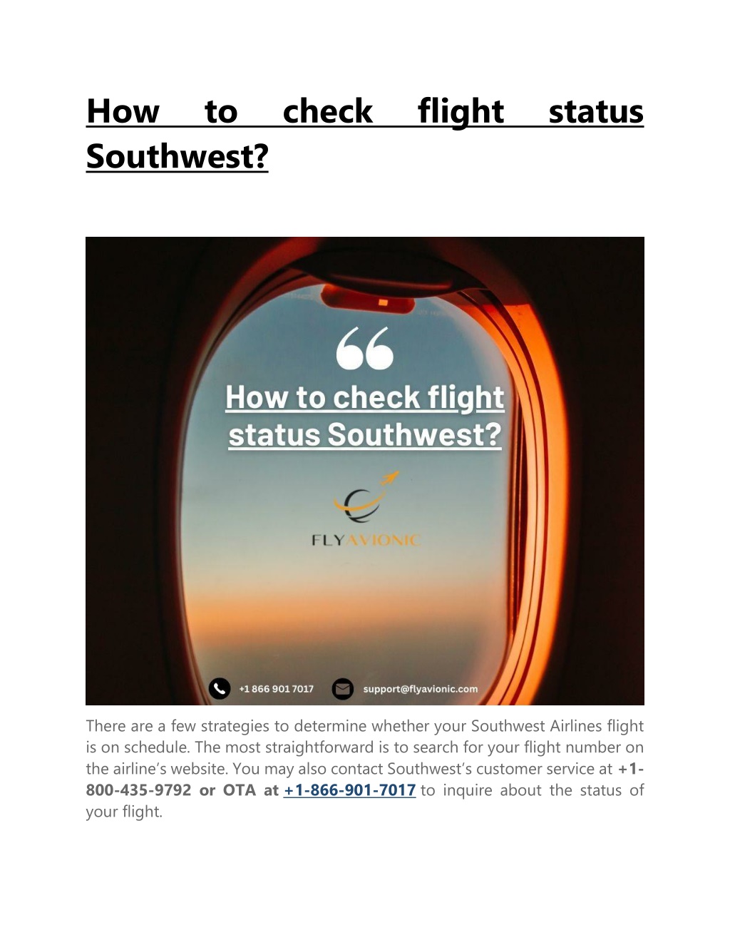 PPT How to check flight status Southwest PowerPoint Presentation