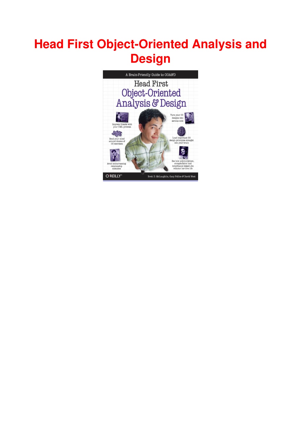 PPT (PDF/DOWNLOAD) Head First ObjectOriented Analysis and Design