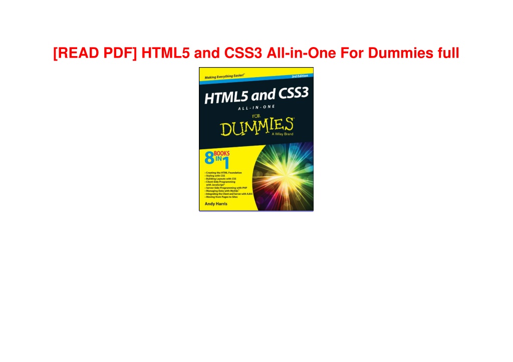 PPT [READ PDF] HTML5 and CSS3 AllinOne For Dummies full PowerPoint