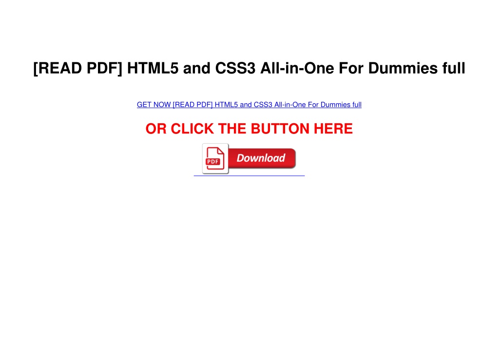 PPT [READ PDF] HTML5 and CSS3 AllinOne For Dummies full PowerPoint