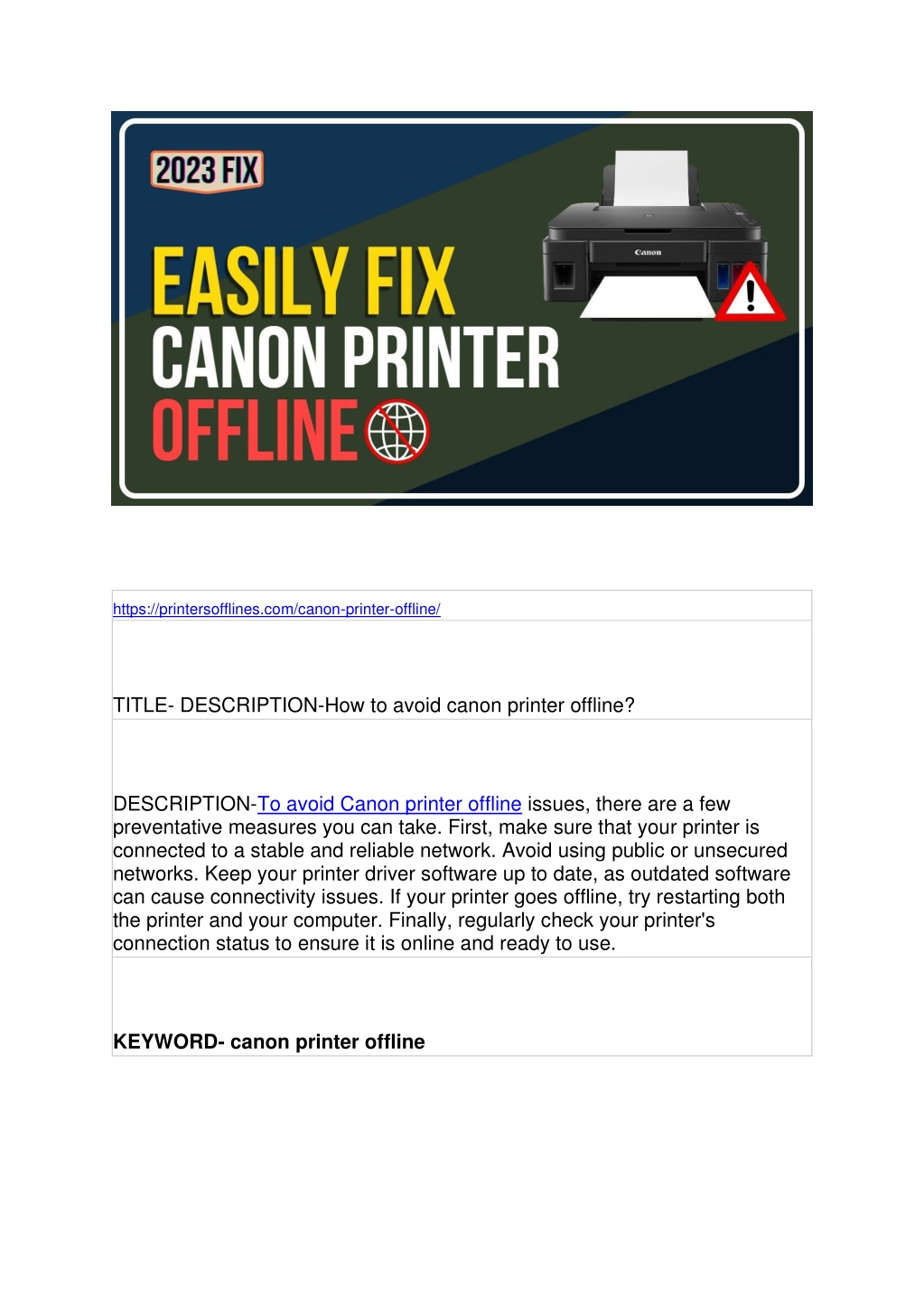 PPT How to avoid canon printer offline? PowerPoint Presentation, free download ID12057420