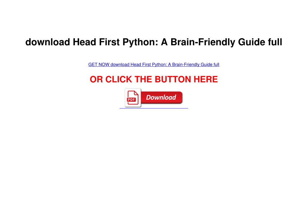 PPT download Head First Python A BrainFriendly Guide full