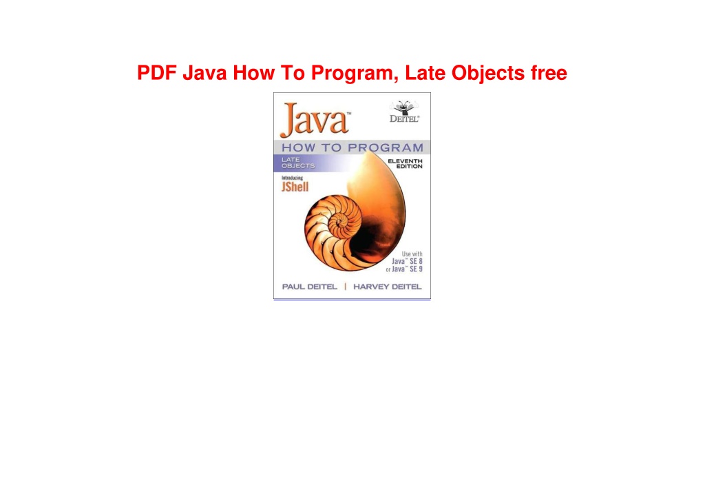 PPT PDF Java How To Program, Late Objects free PowerPoint