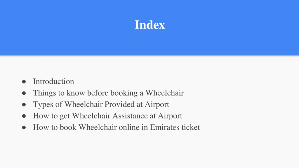 PPT A Detail about Emirates Wheelchair Assistance PowerPoint