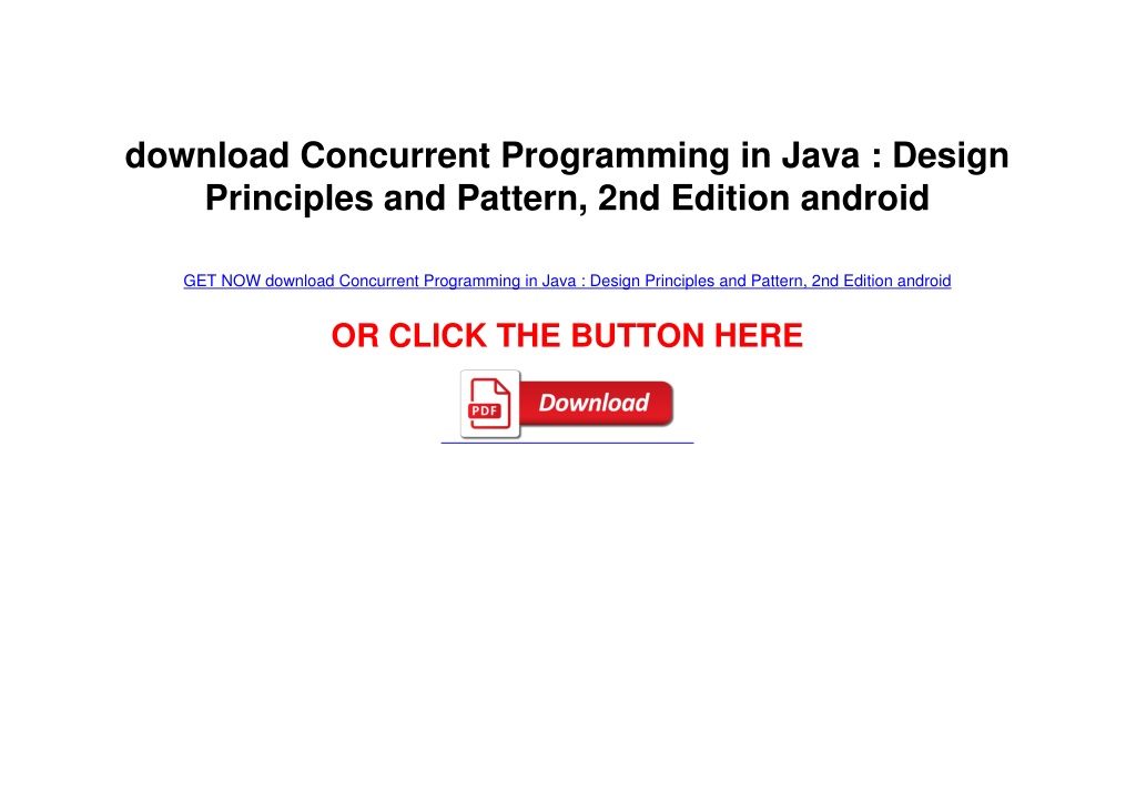 PPT download Concurrent Programming in Java Design Principles and