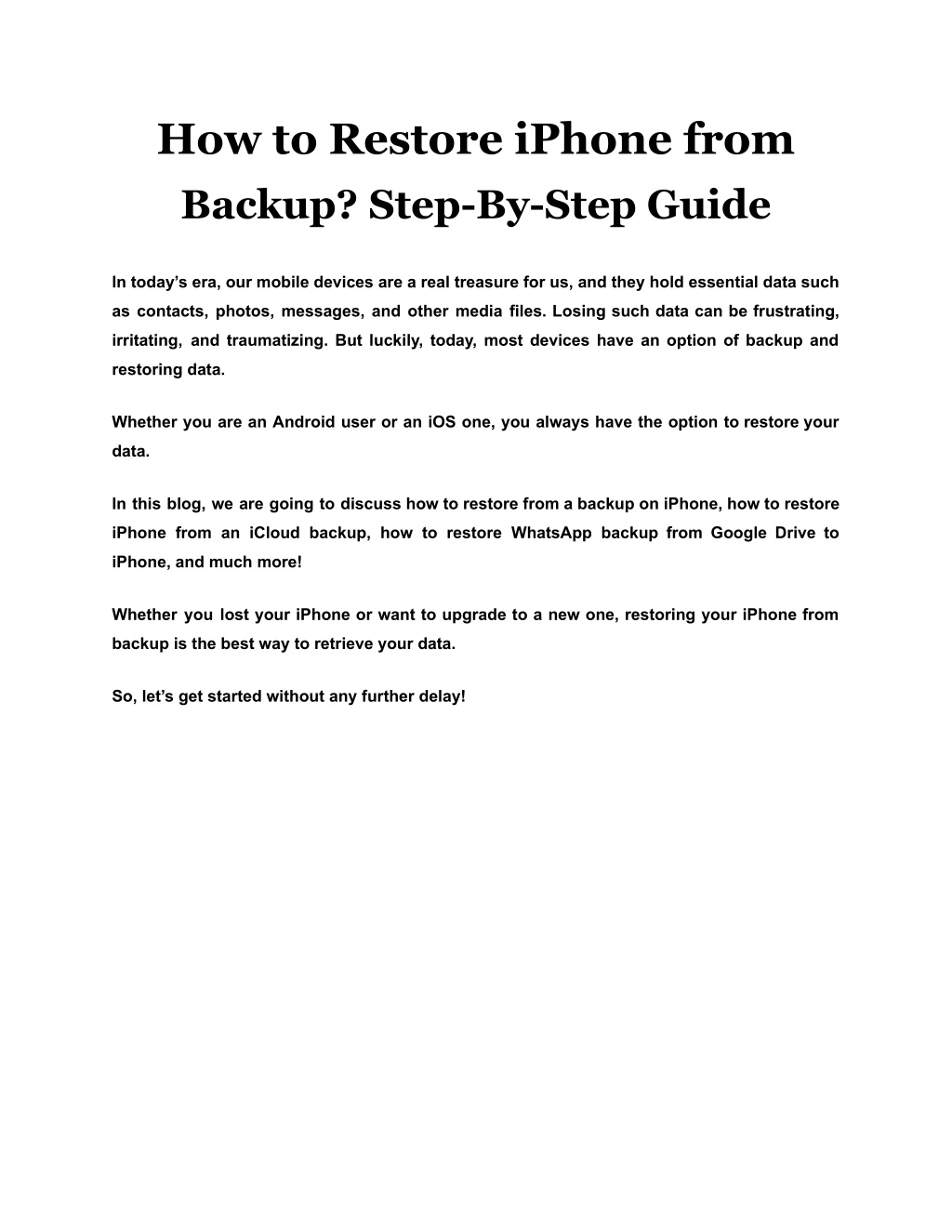 PPT How to Restore iPhone from Backup StepByStep Guide PowerPoint