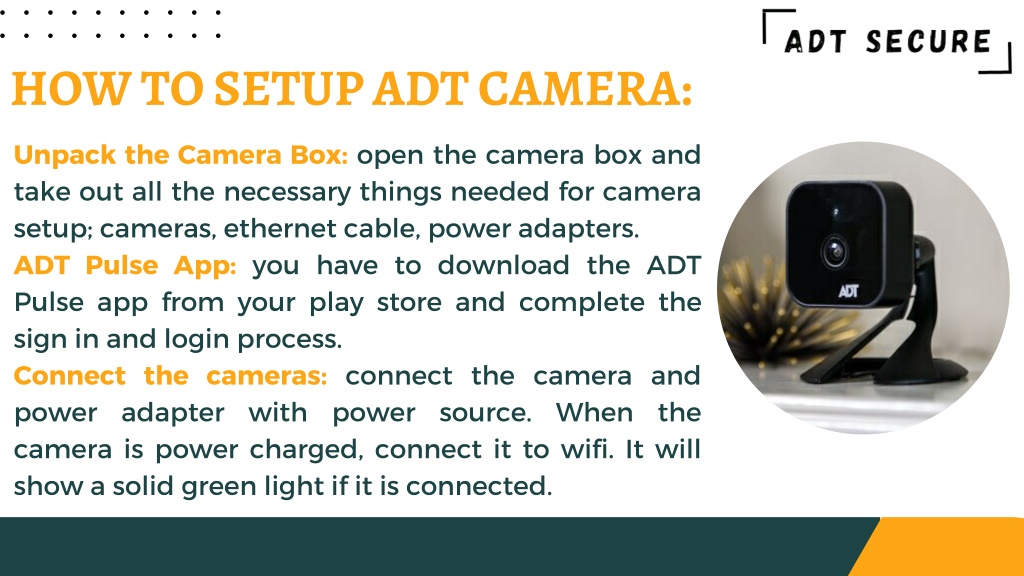 PPT Connect ADT Camera to Wifi PowerPoint Presentation, free download