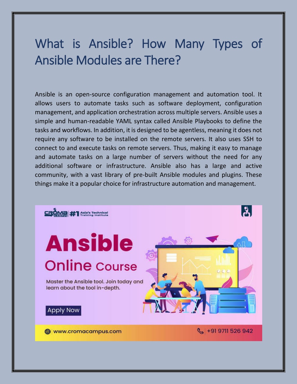 PPT What is Ansible? How Many Types of Ansible Modules are There? PowerPoint Presentation ID