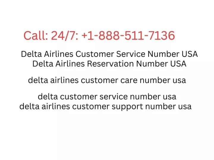 PPT 1.888.511.7136 How to Contact delta airlines phone number usa
