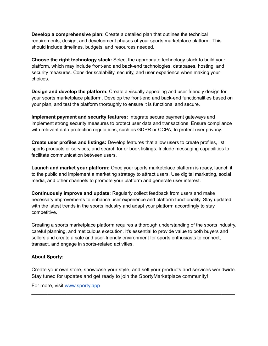 PPT How to Create a No.1 Sports Marketplace Platform Sporty