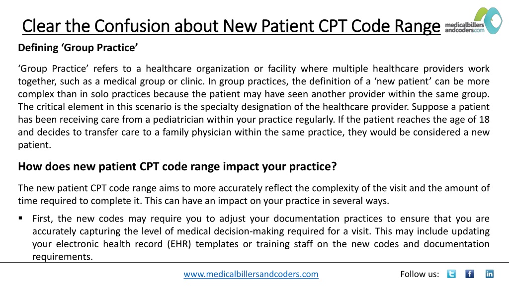 PPT Clear the Confusion about New Patient CPT Code Range PowerPoint
