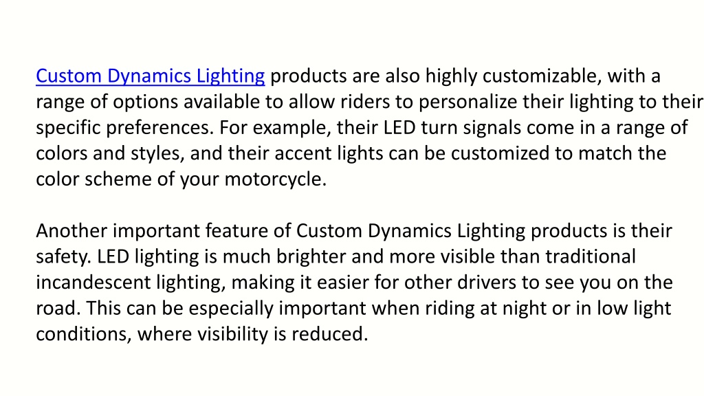 PPT Enhance Your Ride with Custom Dynamics Lighting PowerPoint