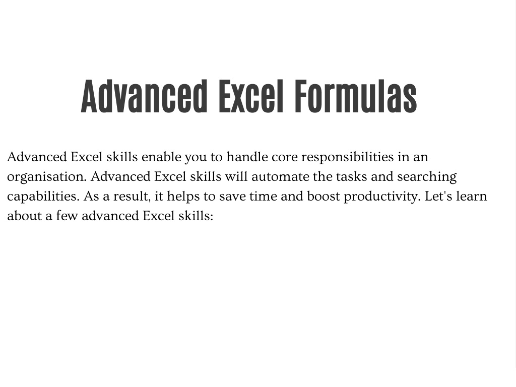 PPT The Excel Formulas PowerPoint Presentation, free download ID