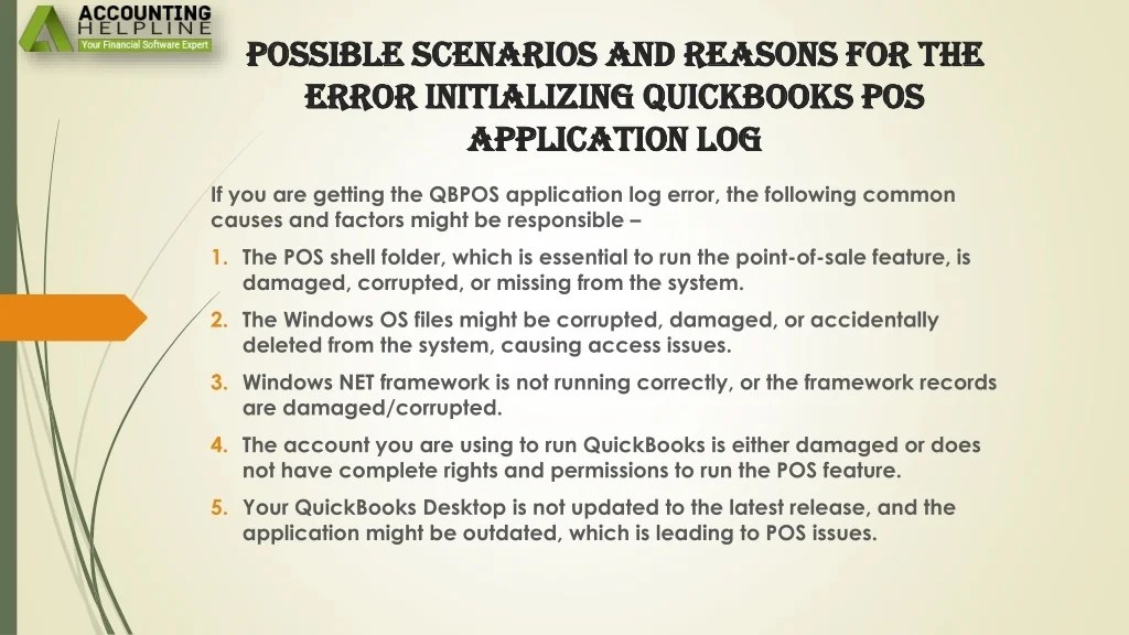 PPT A quick fix guide for Error Initializing QBPOS Application Log