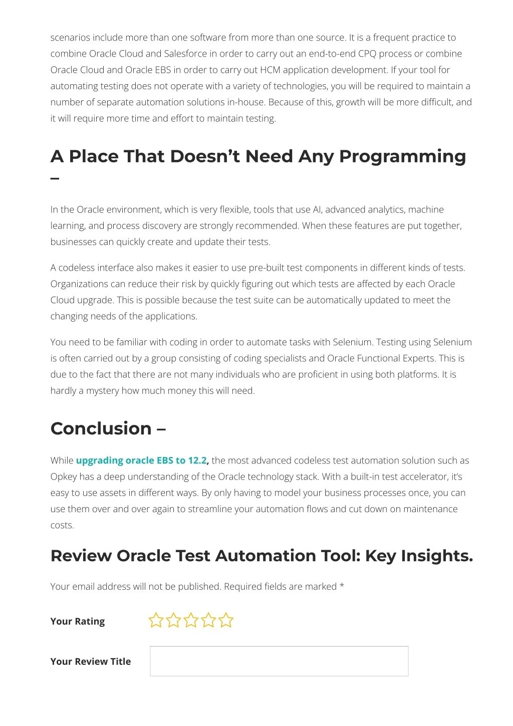 PPT Oracle Test Automation Tool Key Insights PowerPoint Presentation