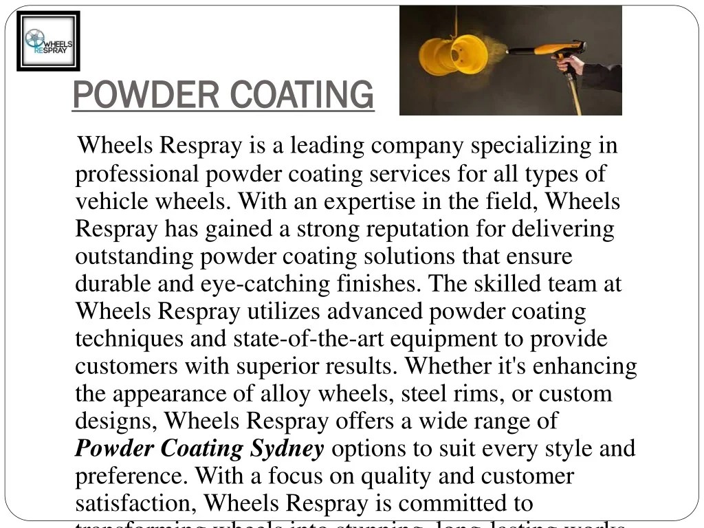PPT Transform Your Wheels with Wheels Respray Expert Powder Coating