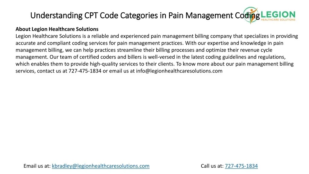 PPT Understanding CPT Code Categories in Pain Management Coding PowerPoint Presentation ID
