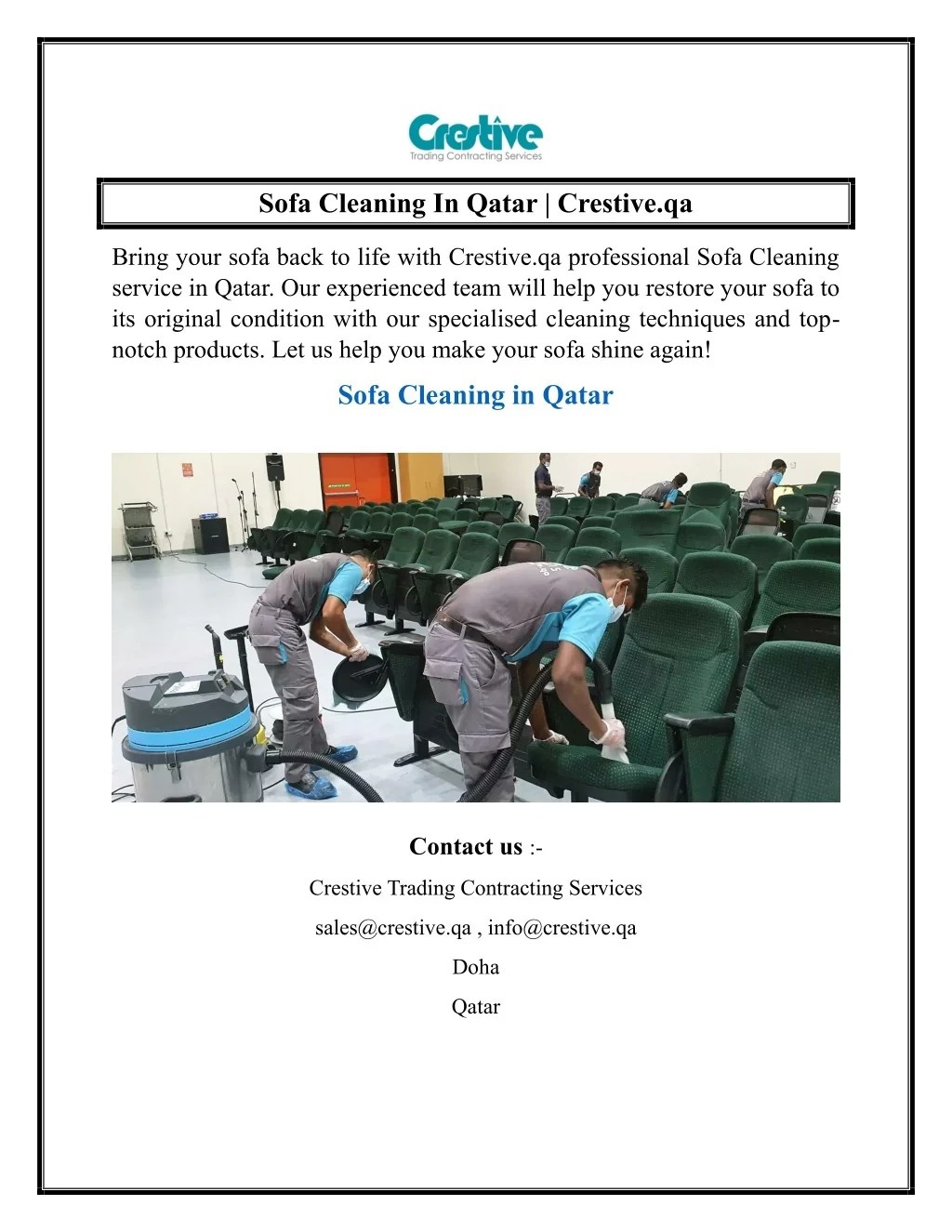 PPT Sofa Cleaning In Qatar Crestive.qa PowerPoint Presentation, free